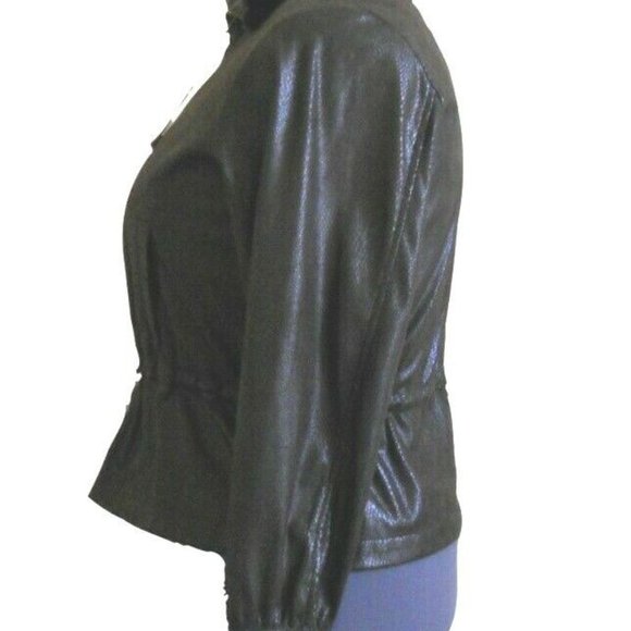 Ruby Rd 16W Brown Faux Snake Print Anorak Cinch Waist Toggles - Picture 4 of 8